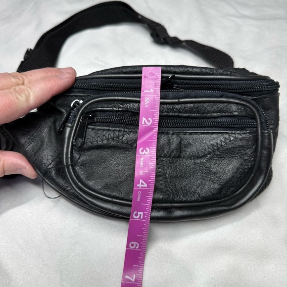 Black Leather Waist, Fanny Pack - Picture 13 of 16